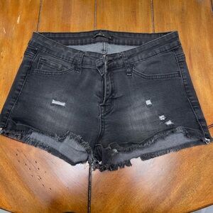 Klique B black jean shorts